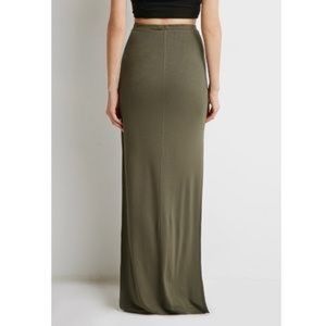 Olive green maxi skirt